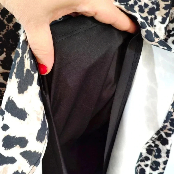 CLEARANCE Saks Fifth Avenue Dress Leopard Print Animal Sleeveless High Collar - Picture 9 of 16